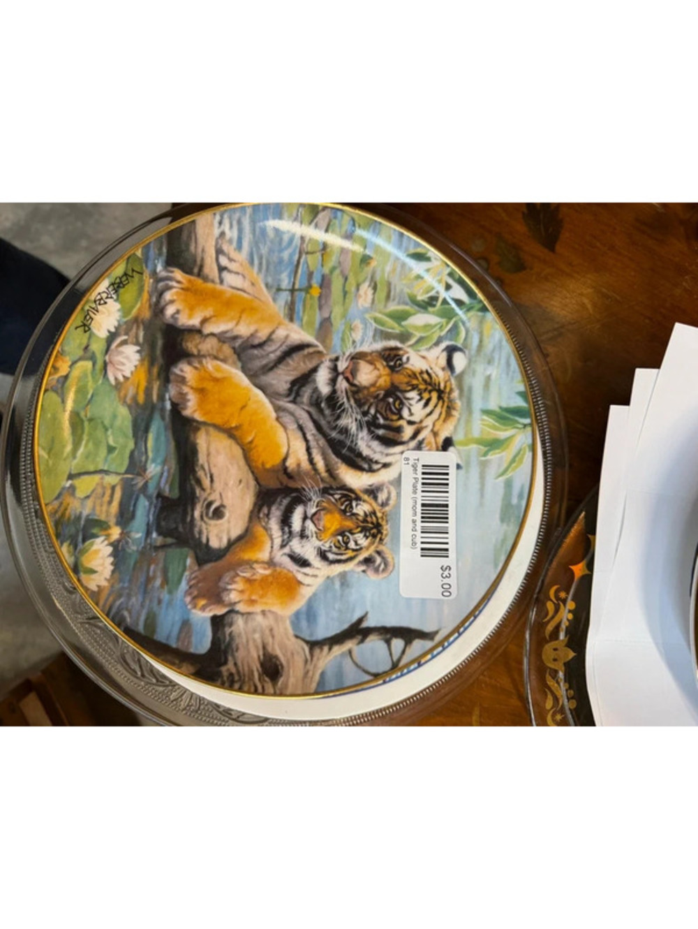 "Water-logged" Tiger Decorative plate